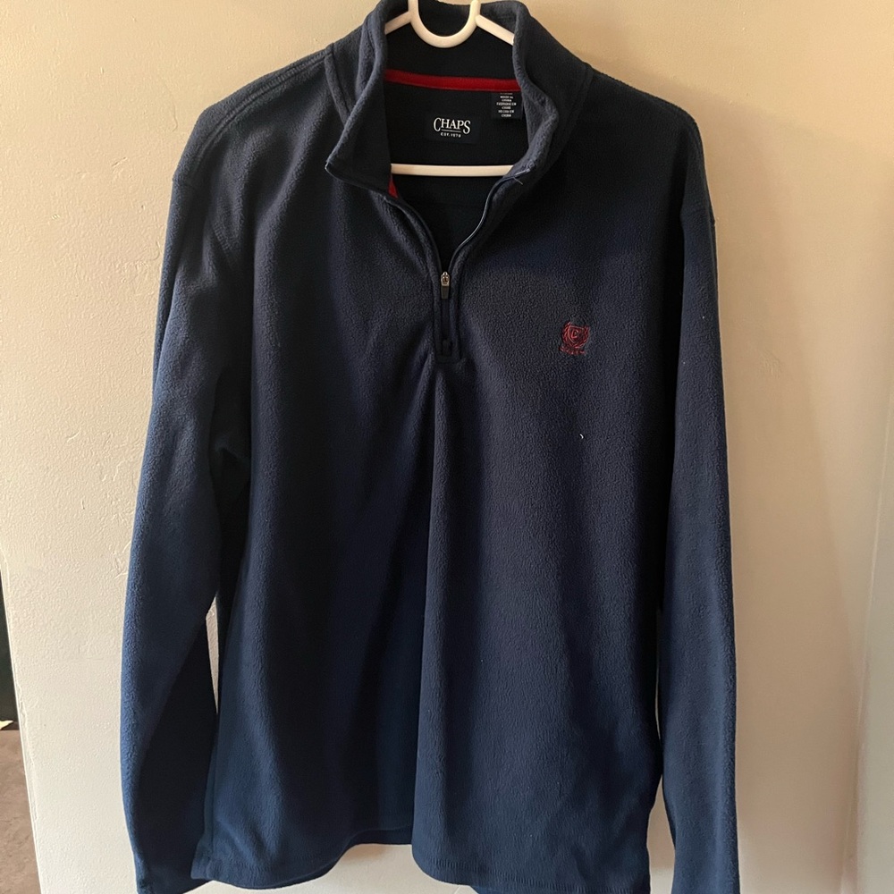 Chaps Men's Dark Blue Zip-Up Sweater
